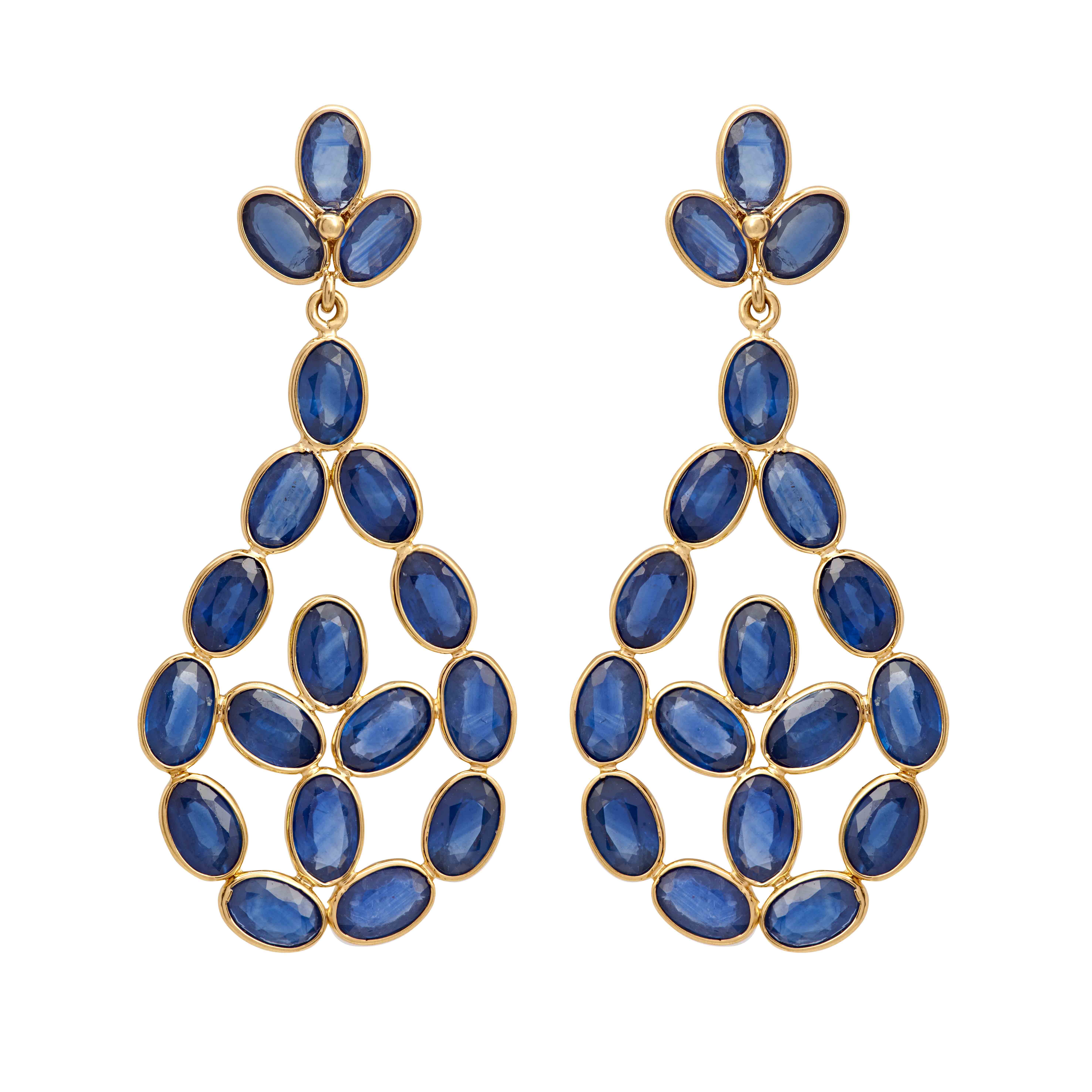 Gold Feather Light Chandelier Earrings 