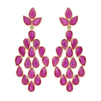 Airy Ruby 18K Gold Chandelier Earring 