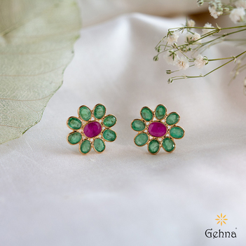 Premium Antique Ruby Emerald Earring ER218 – Sruthis Jewellery