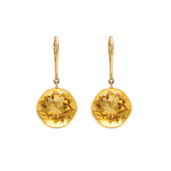 Elegant Citrine 18K Gold Drop Earrings 