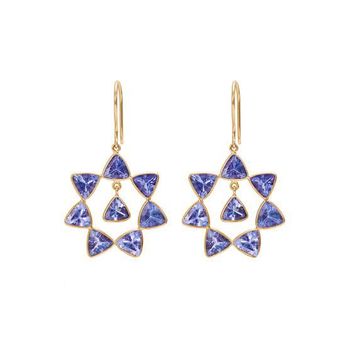 Swanky Tanzanite 18K Gold Dangler Earrings