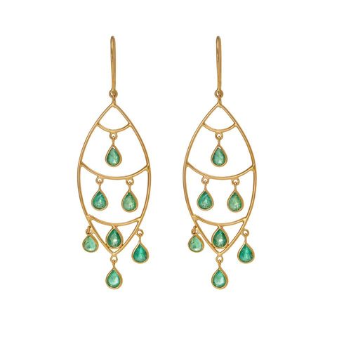 Emerald Chandelier Earrings  JustinvilleBoutique