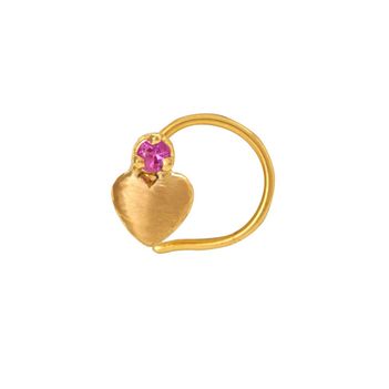 Delightful Ruby Nosepin in 22K Yellow Gold