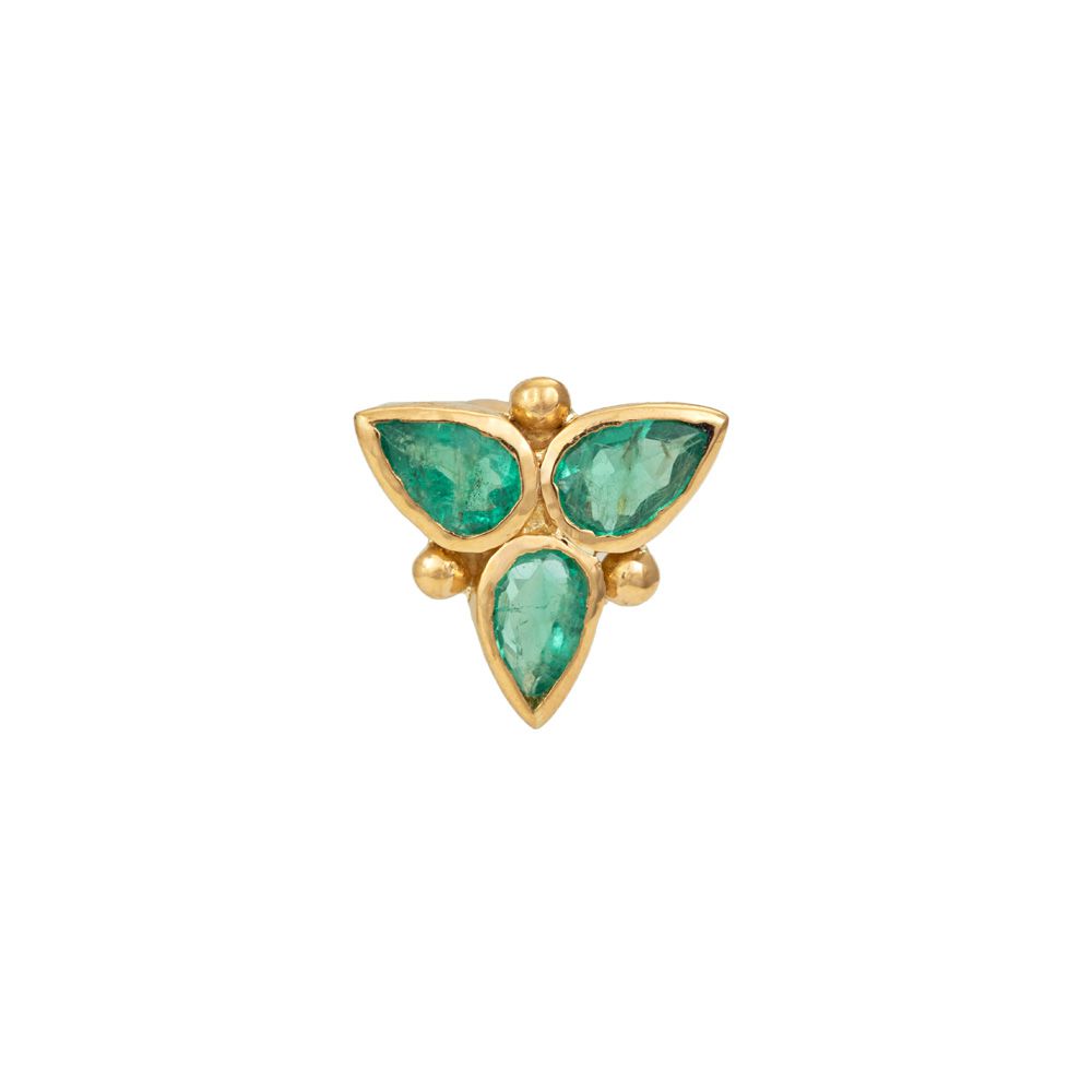 Shop Emerald Gold Nosepin in 22K Gold Gehna