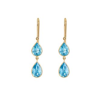 Vibrant London Blue Topaz 18K Gold Earrings