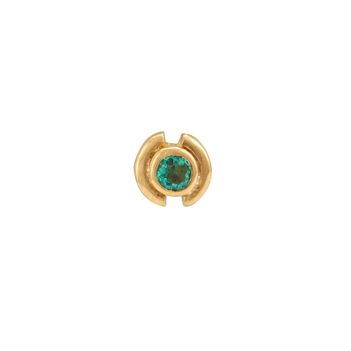 Pleasing Emerald & 22K Gold Nose Pin