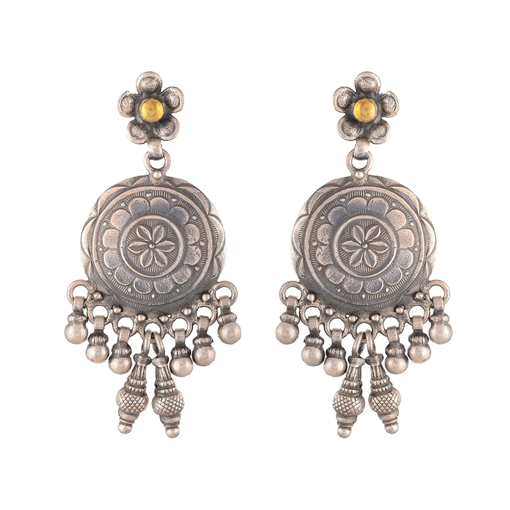 Regal Oxidised Silver Stud Earrings Online in India