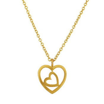 Heart Shaped Sterling Silver Pendant & Chain