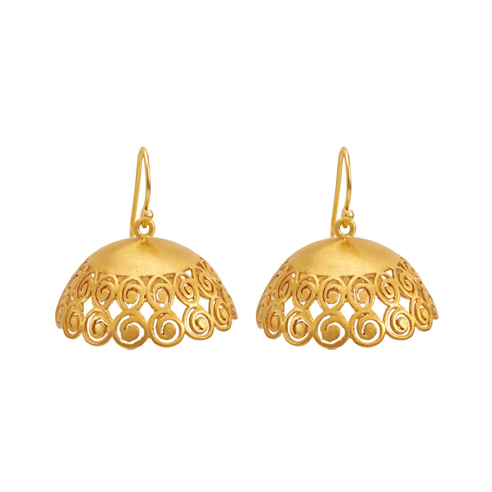 Shop 925 Sterling Silver Whorls of Splendour Jhumka Earrings Online at