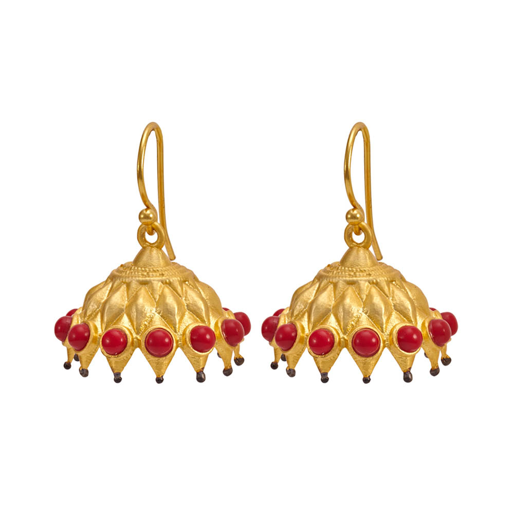 Coral jhumkas store