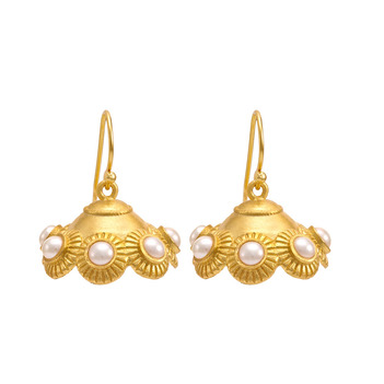 Comely Pearl 925 Sterling Silver Jhumka Earrings