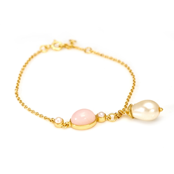 Pink Opal & Pearl Bracelet 