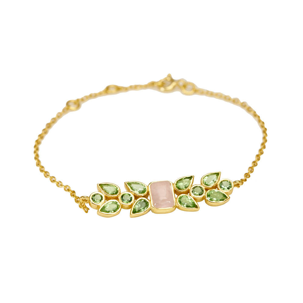 Retro Tourmaline and Pink Gold Bracelet and Earrings - ROSARIA VARRA FINE  JEWELRY