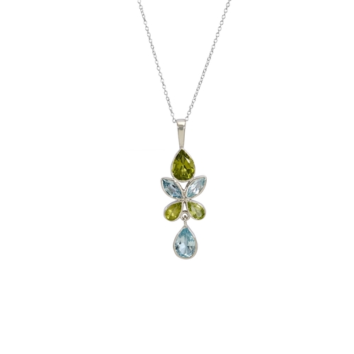 Blue topaz and peridot necklace discount