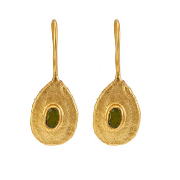 Spartan Peridot 925 Sterling Silver Drop Earrings