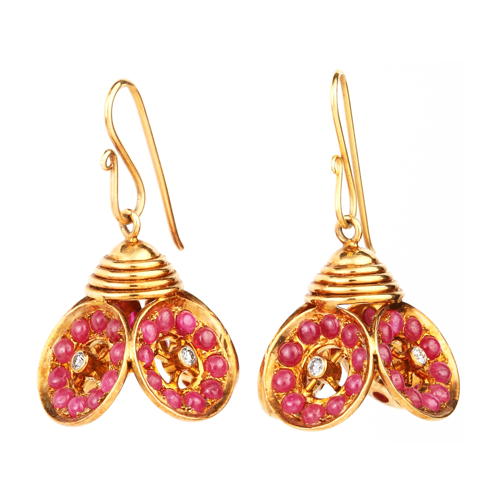 Ruby jhumka gold price clearance