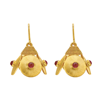 Neo-modern Ruby and 18K Gold Jhumka
