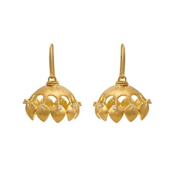 Bewitching Diamond and 18K Gold Jhumka
