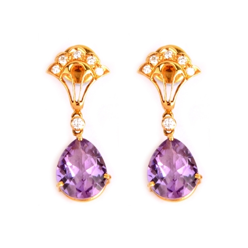 Effy 14K Rose Gold Amethyst and Diamond Earrings, 8.12 TCW – effyjewelry.com