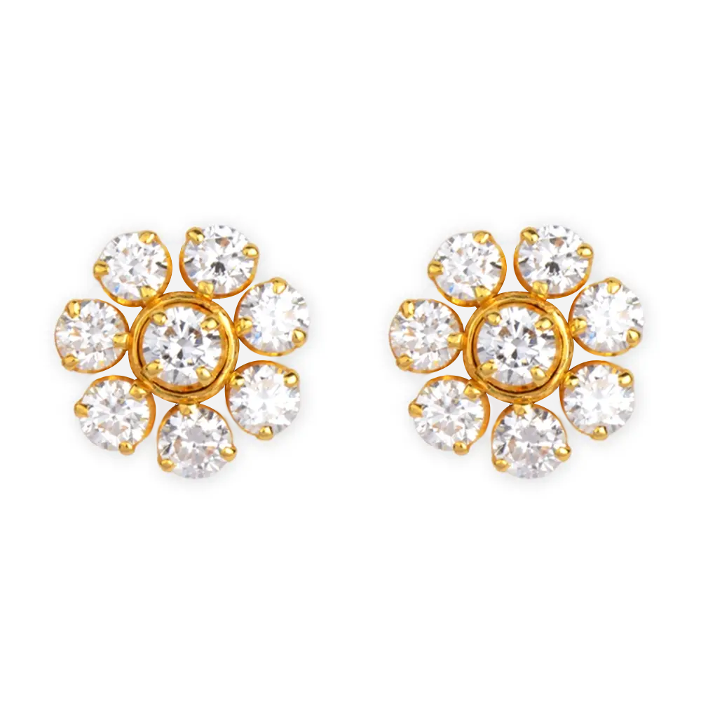 Real Diamonds Daily Wear flower style natural diamond earring for woman  18kt gold earrings
