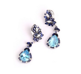 Ethereal Sapphire-Topaz-Diamond Drops
