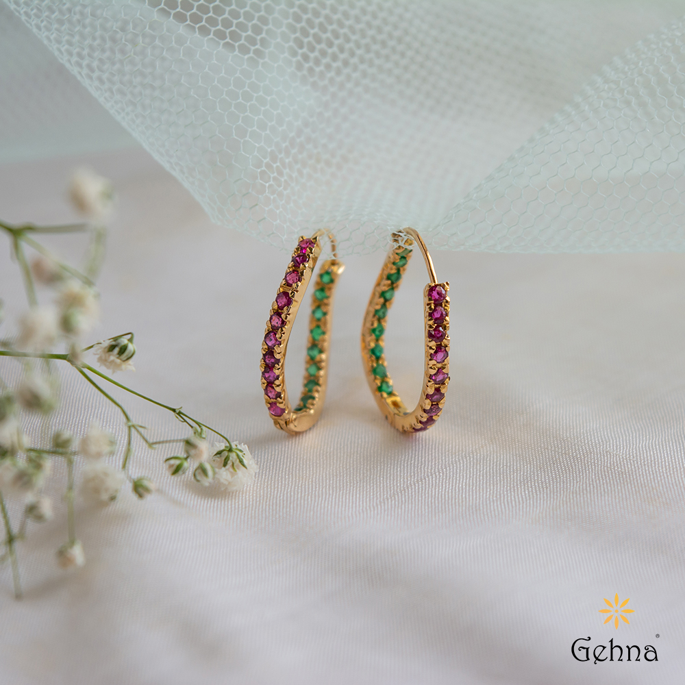 Buy online Green Stone Hoop Earring from fashion jewellery for Women by  Bling Beautiful Accessories for 899 at 25 off  2023 Limeroadcom