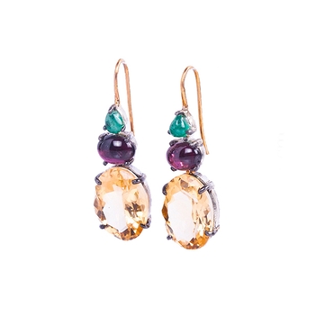 Multi-Coloured Gemstone Earrings