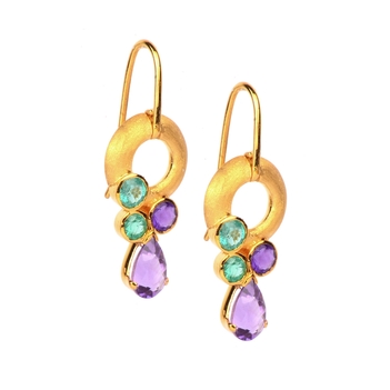 Chic Emerald & Amethyst Drops