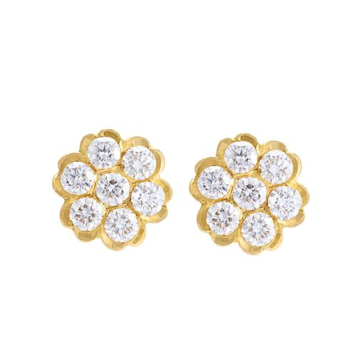4 Carat Diamond Hoop Earrings 2 Inch Inside Out 14K Yellow Gold SI1