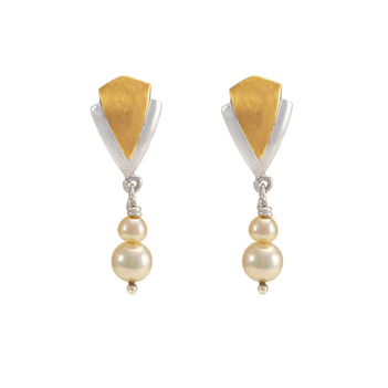 Impeccable Pearl Gold & Silver Earrings
