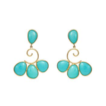 Turquoise Allure 18K Gold Earrings 