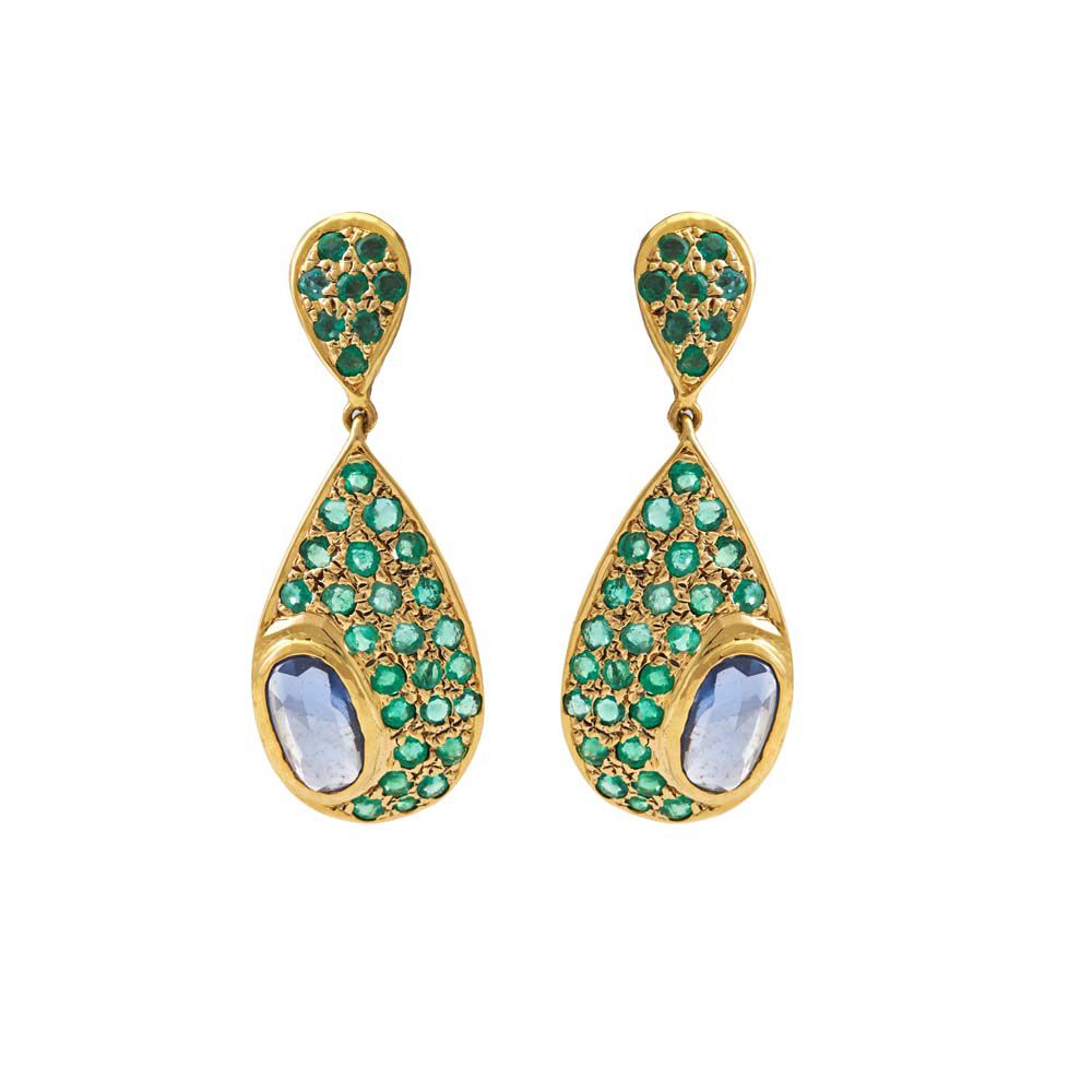Blue emerald earrings