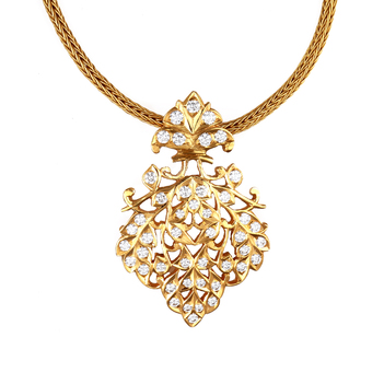 Exemplary 22K South Indian Diamond Pendant