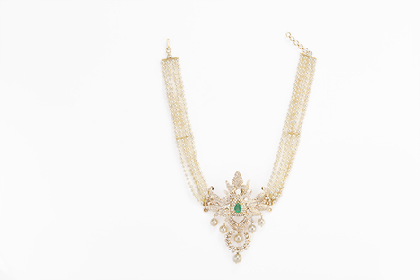 Diamond and Emerald Necklace with South Sea Pearls