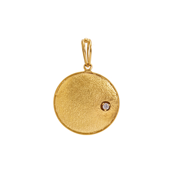 Minimalist 18K Gold and Diamond Pendant