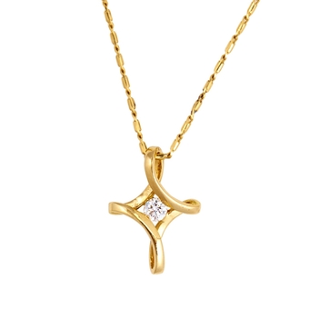 Graceful Diamond & 18K Gold Pendant