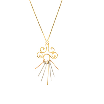 Radiant Yellow, White and Rose Gold Pendant (without chain)