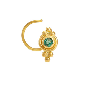 Fetching Emerald and 22K Gold Nose Pin 