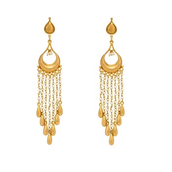 Mesmeric 18K Yellow Gold & Pearl Chandelier Earrings