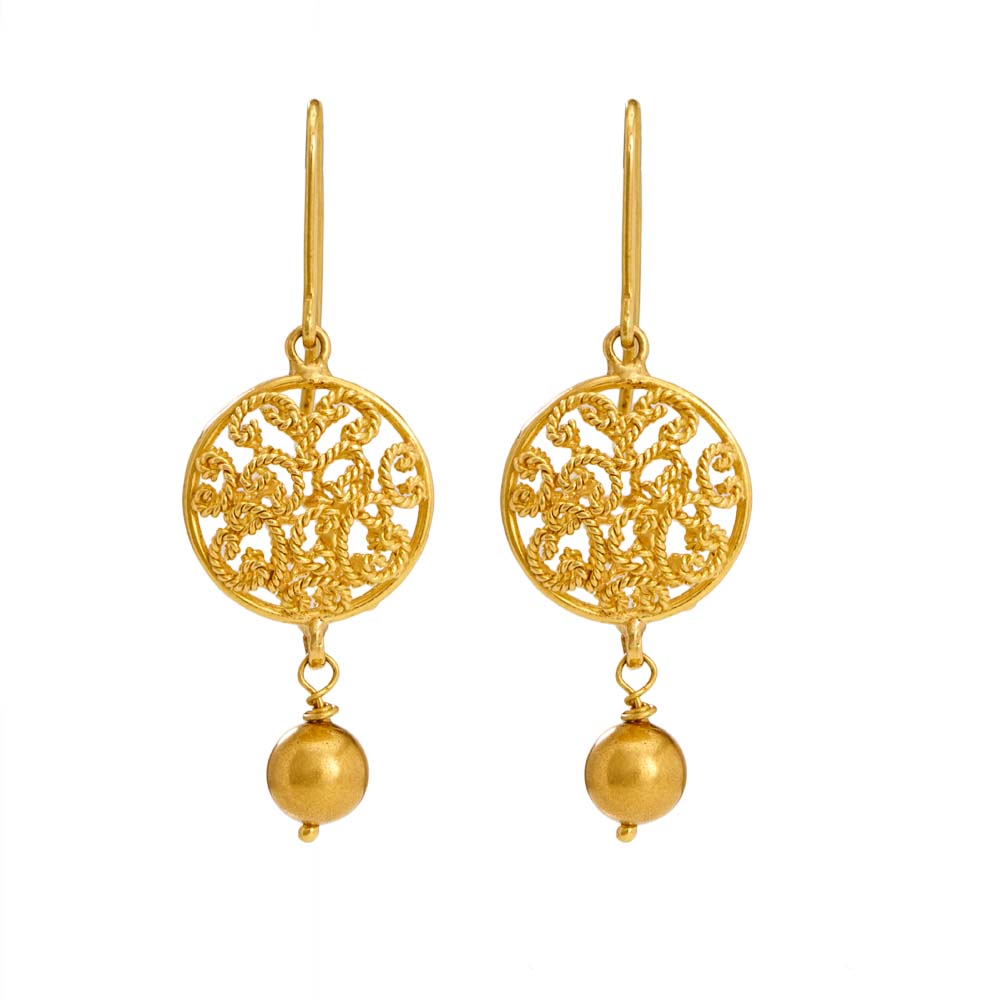 Medium Gold Filigrana Artisan Earrings – Guelaguetza Designs