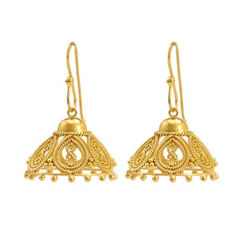 Byzantine 18K Yellow Gold (Filigree) Jhumki