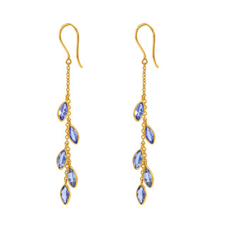 Breezy Tanzanite & 18K Yellow Gold Dangler Earrings