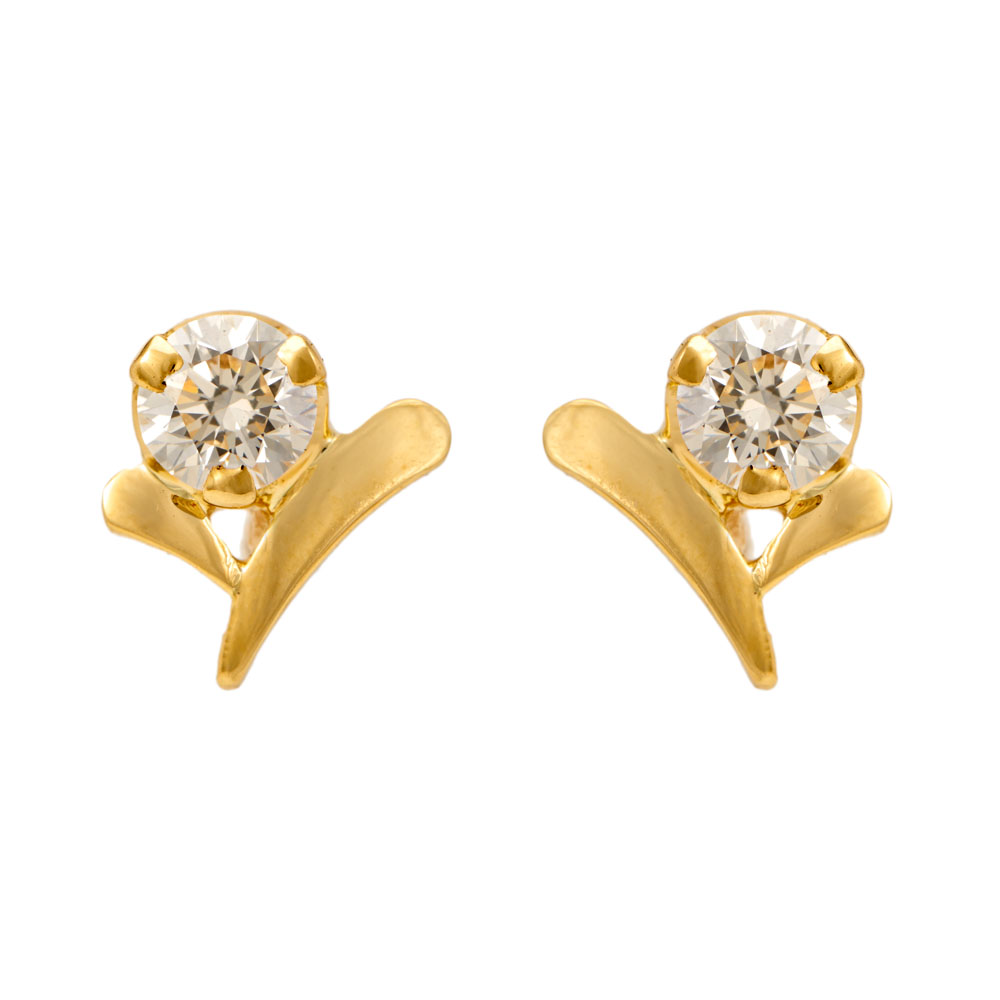 Shop 18K Gold & RBC Diamond Stud Earrings Online in India