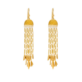 Marvellous 18K Yellow Gold & Pearl Danglers 