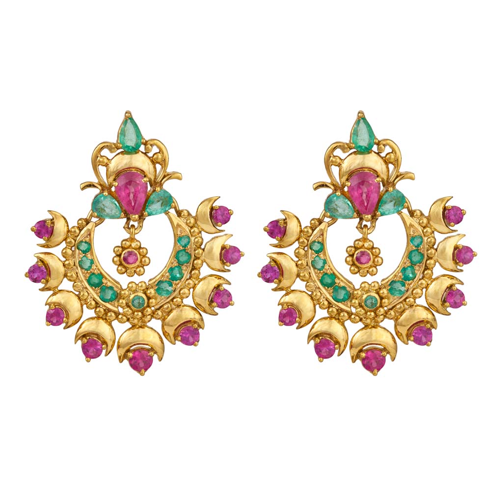 Ruby emerald gold earrings new arrivals
