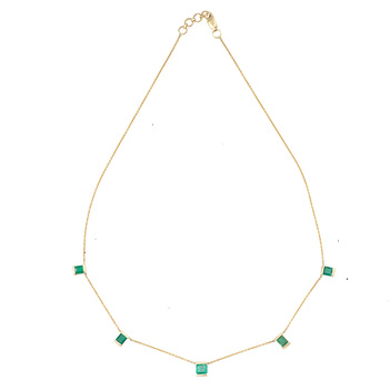 Suave Emerald & 18K Yellow Gold Necklace (16 inches)