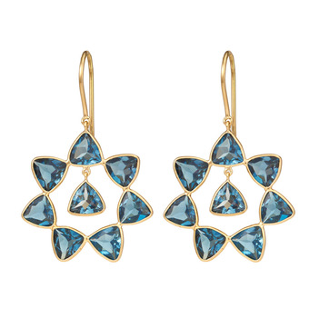 Angelic Gold & Swiss Blue Topaz Earrings