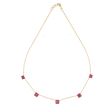 Luscious Ruby & 18K Yellow Gold Necklace (16 inches)