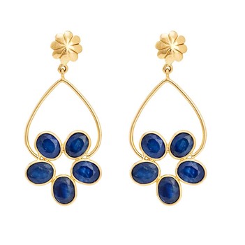 Electrifying Blue Sapphire & 18K Gold Earrings