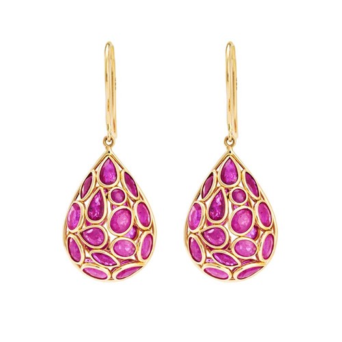 Bloomingdale's Ruby & Diamond Drop Earrings in 14K Rose Gold - 100%  Exclusive | Bloomingdale's